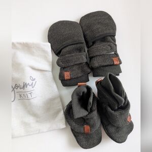 New Goumi Knit Mittens And Boots Set - Size 0-3months